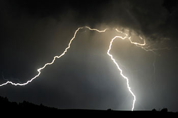 lightning striking