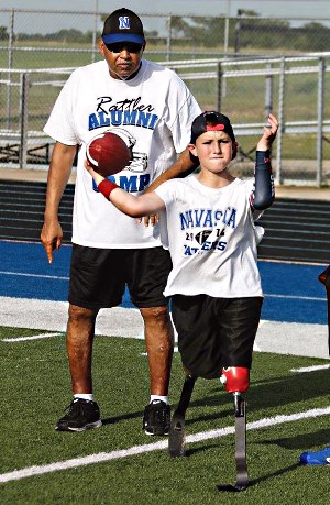 Calder at football practice